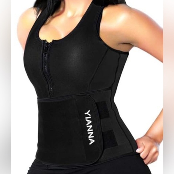 YIANNA Sweat Sauna Vest Zipper Body Shaper - Picture 1 of 11